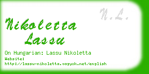 nikoletta lassu business card